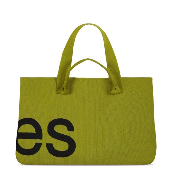 Curved Olive Green Tote Bag - Picture 2 of 2